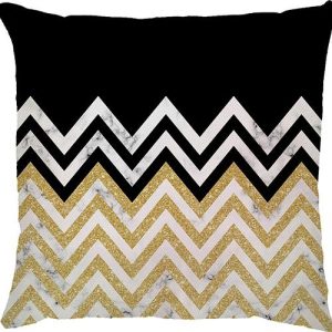 Capa de Almofada Cheveron Preto