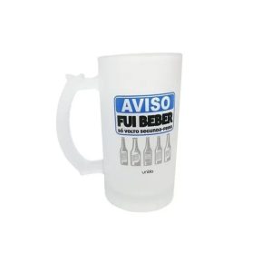 Caneca chopp cerveja vidro fosco frases 450 ML