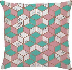 Capa de Almofada Cubo Aqua Rosa