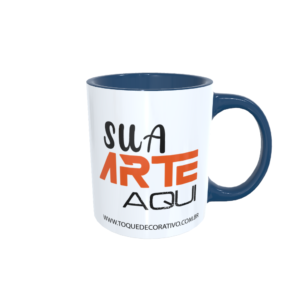 Caneca personalizada com interior azul personalizada