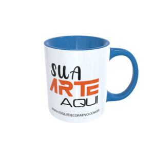 Caneca personalizada com interior azul claro