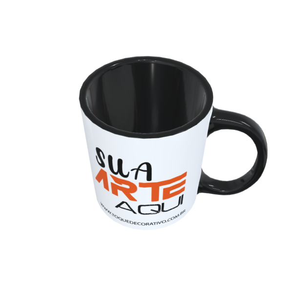 Caneca personalizada branca com interior preto - Image 2