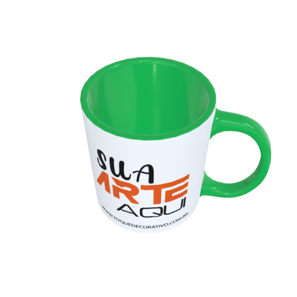 Caneca personalizada com interior verde claro - Image 2