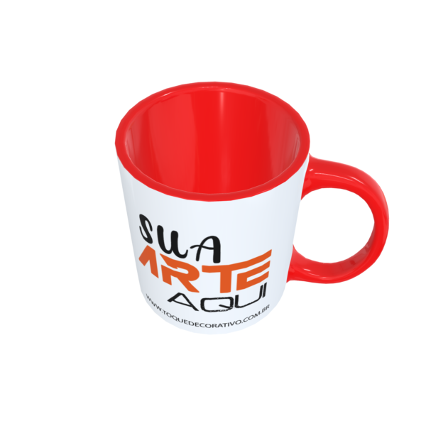 Caneca personalizada branca com interior vermelho - Image 2