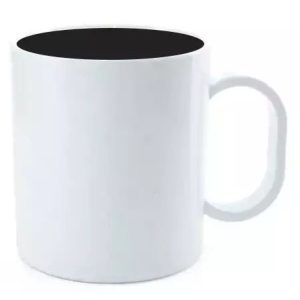 Caneca branca personalizada de Polímero com interior preto