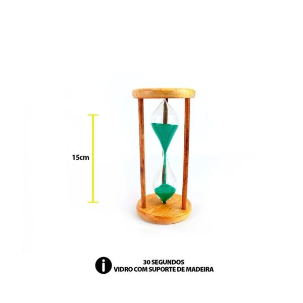 Ampulheta verde em madeira e vidro - Image 2