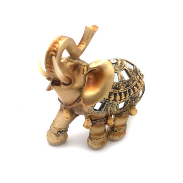 Enfeite elefante dourado em resina - Image 2