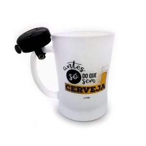 Caneca de vidro com campainha 630ml Unika