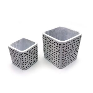 Kit cachepot branco