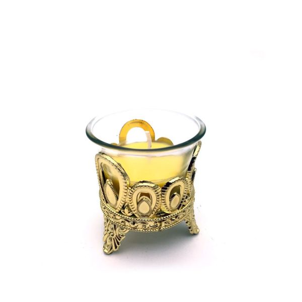 Castiçal de vidro vela Amarela