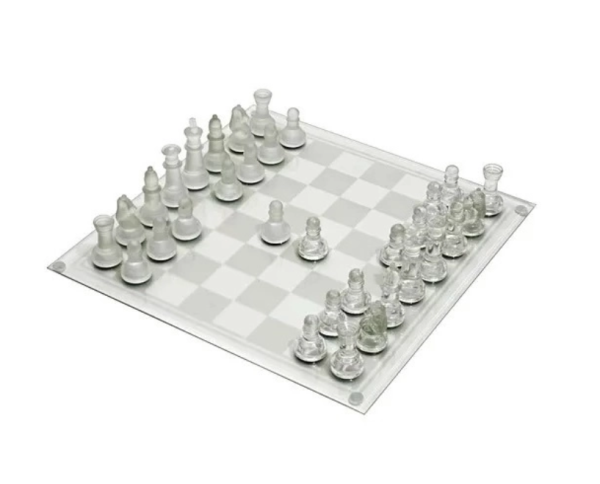 Jogo de Xadrez em vidro com 32 peças