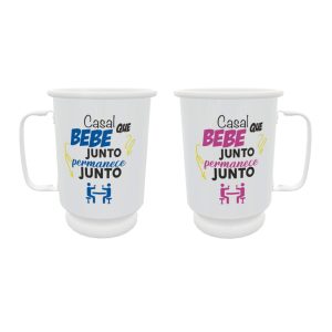 Caneca de chopp "Casal que bebe junto permacece junto"
