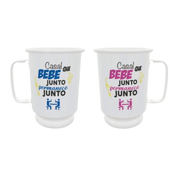 Caneca de chopp "Casal que bebe junto permacece junto"