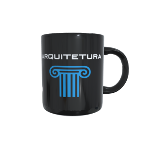 Caneca profissão Arquitetura preta