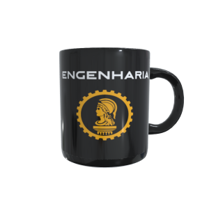Caneca profissão Engenharia preta