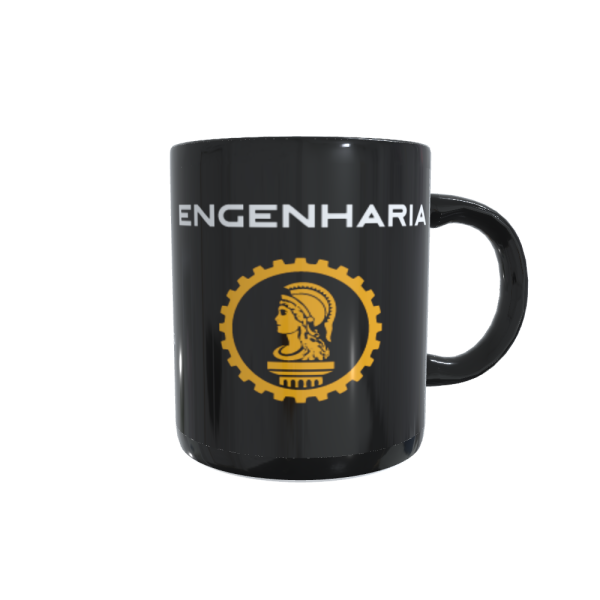 Caneca profissão Engenharia preta