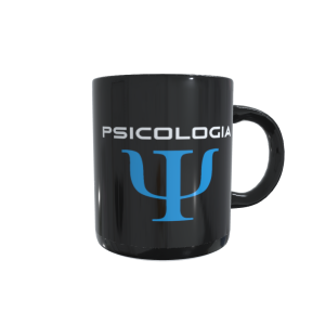 Caneca profissão Psicologia preta