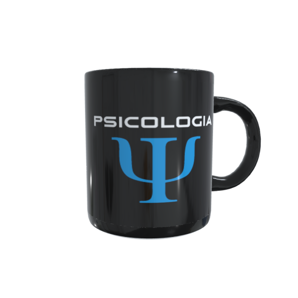 Caneca profissão Psicologia preta