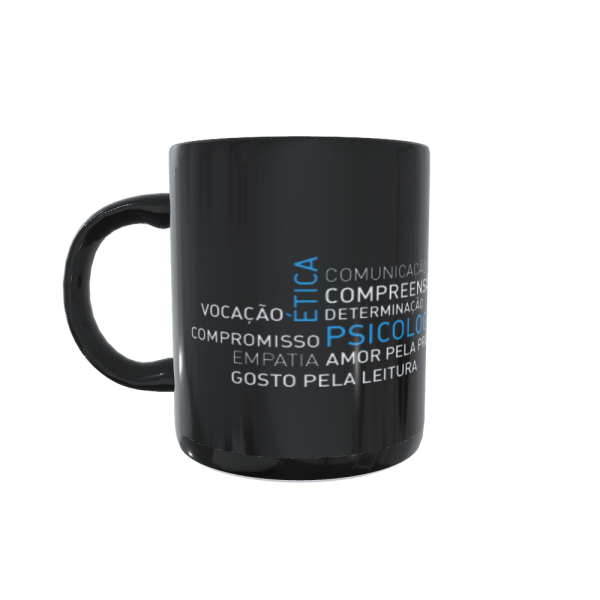 Caneca profissão Psicologia preta - Image 2