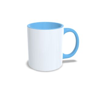 Caneca personalizada com interior azul claro