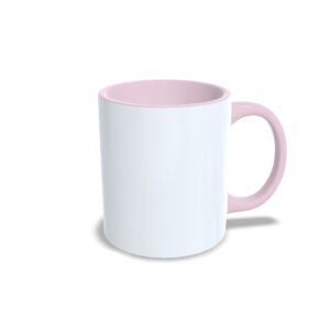 Caneca personalizada branca com interior rosa