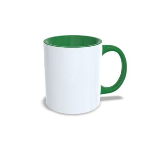 Caneca personalizada com interior verde escuro